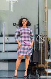 Elegant checkered shift dress